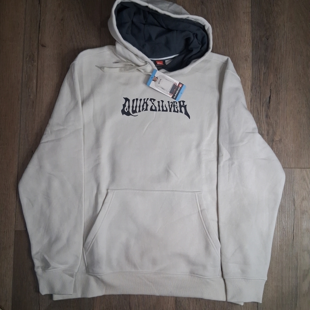 Quicksilver Men's Size L Creme Graphic Pullover Hoodie NWT